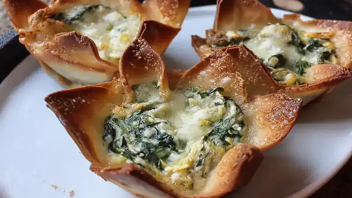 Spinach and Artichoke Wonton Cups