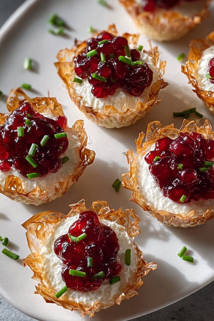 Cranberry Hot Pepper Jelly Cream Cheese Cups