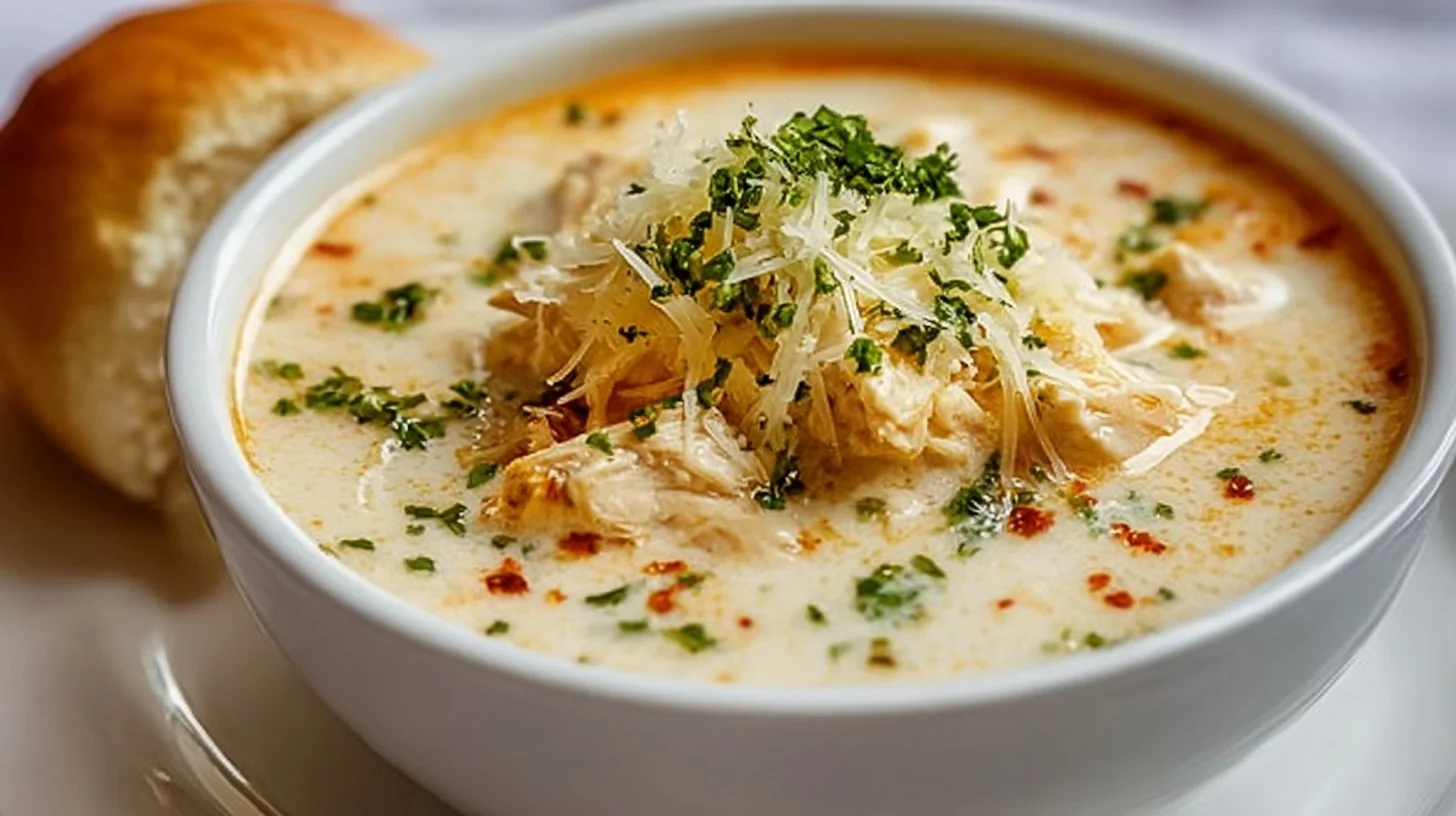 Crock Pot Creamy Chicken Parmesan Soup