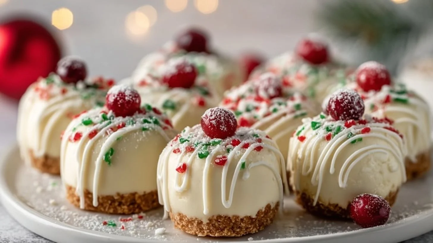 No-Bake Christmas Cheesecake Bites