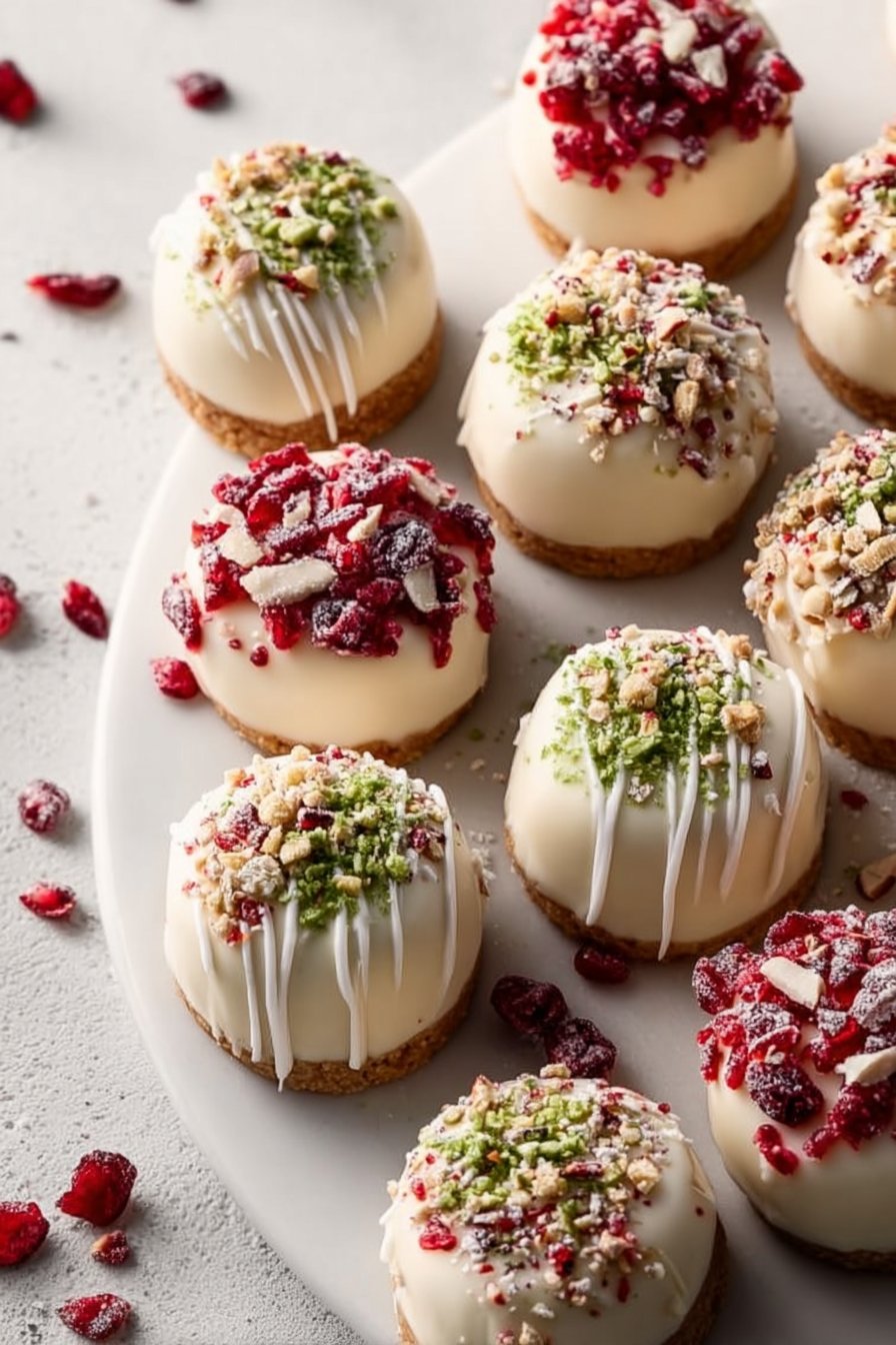 No-Bake Christmas Cheesecake Bites