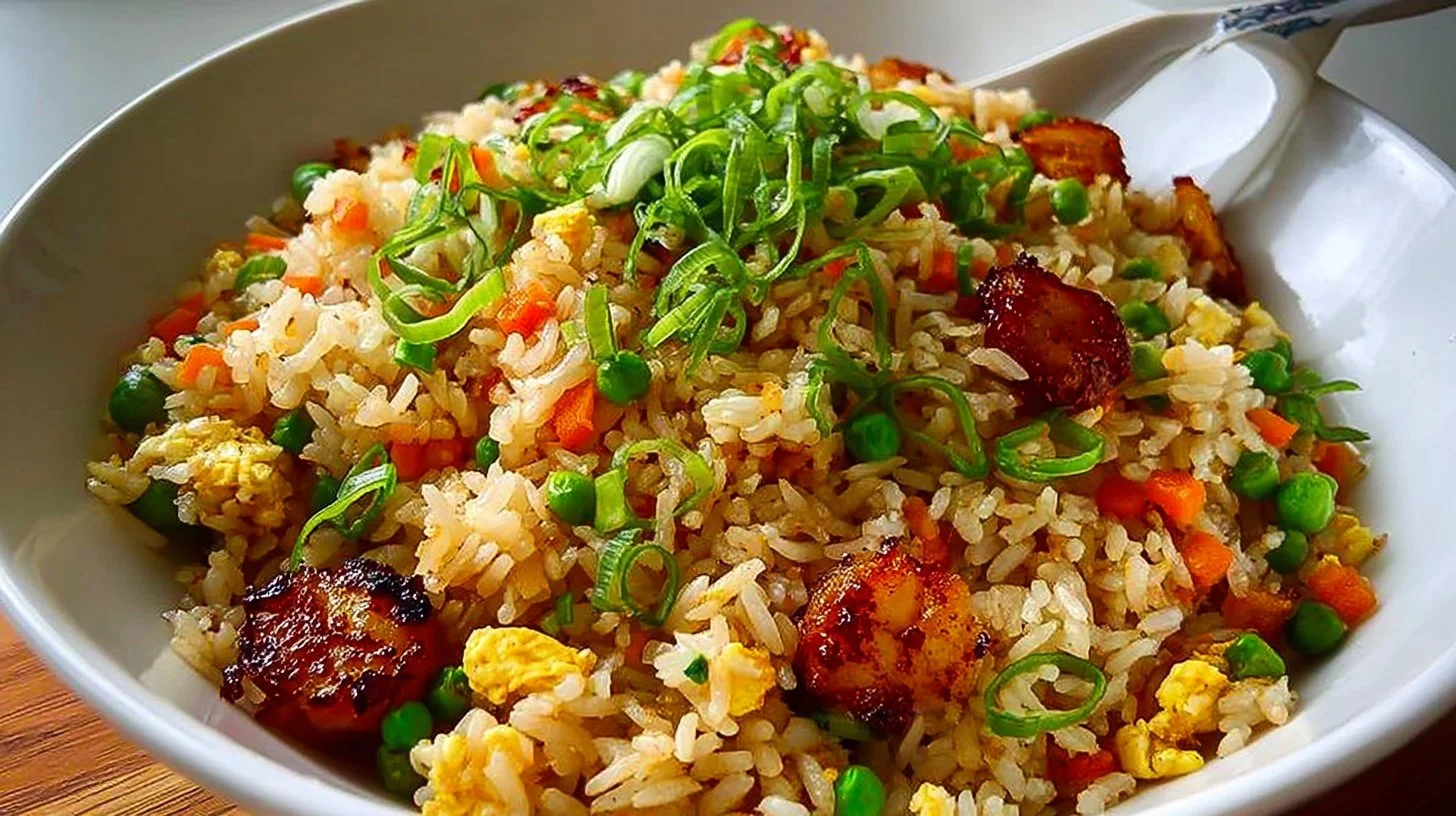 Bang Bang Fried Rice with colorful vegetables and bold spices