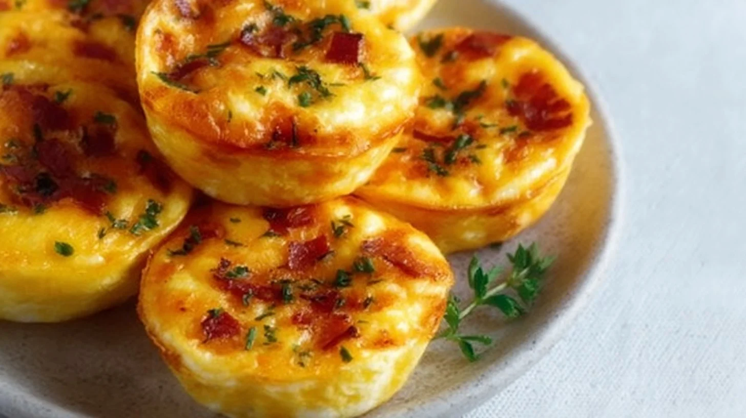 Delicious homemade egg bites, better than Starbucks, served on a plate.