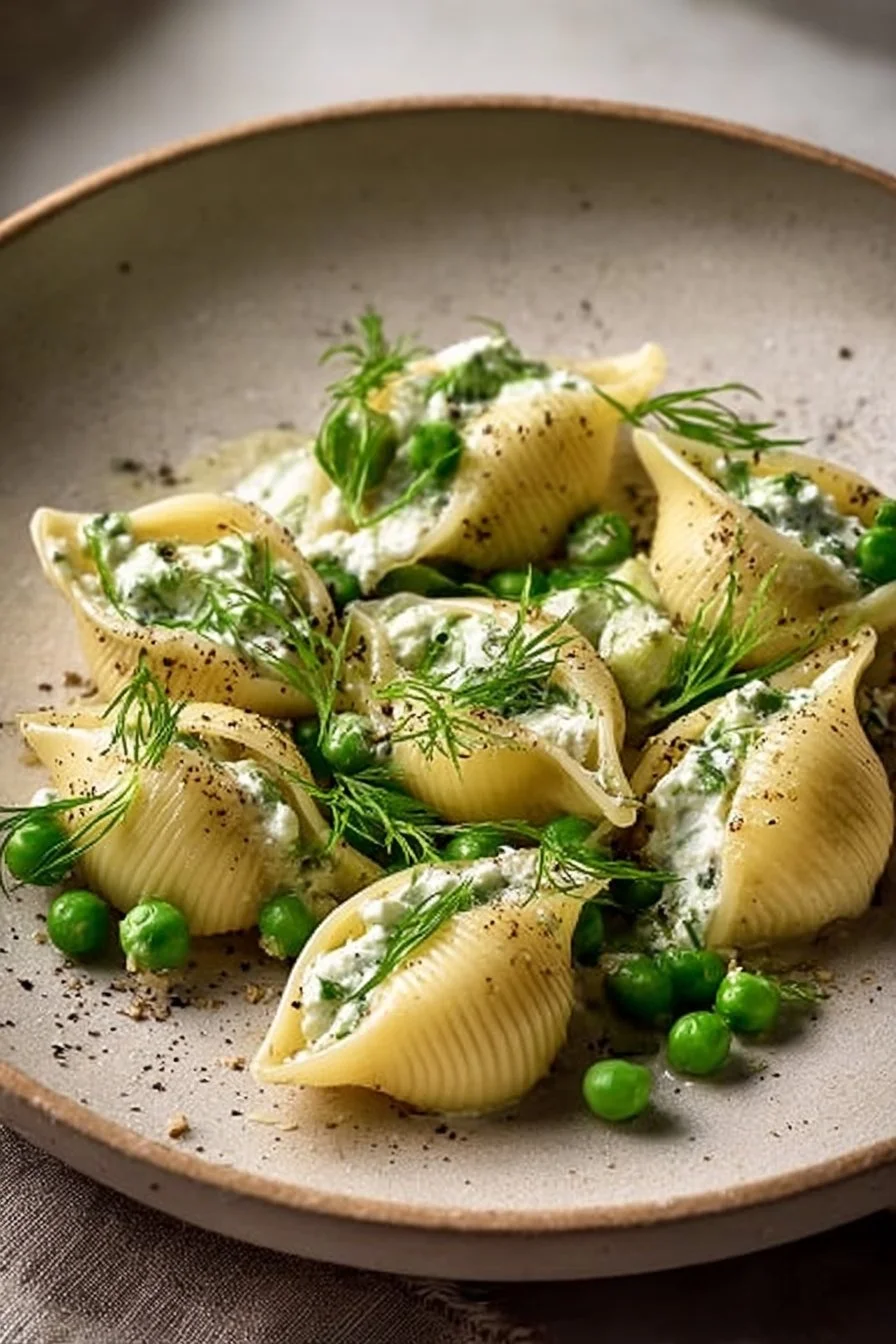 Conchiglioni with Ricotta and Peas