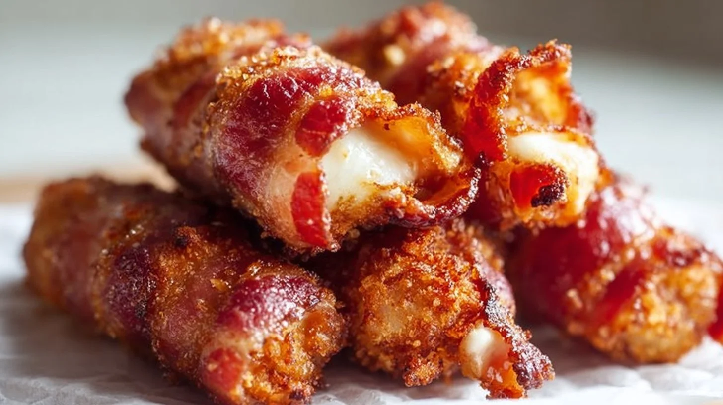 Crispy Bacon-Wrapped Mozzarella Sticks