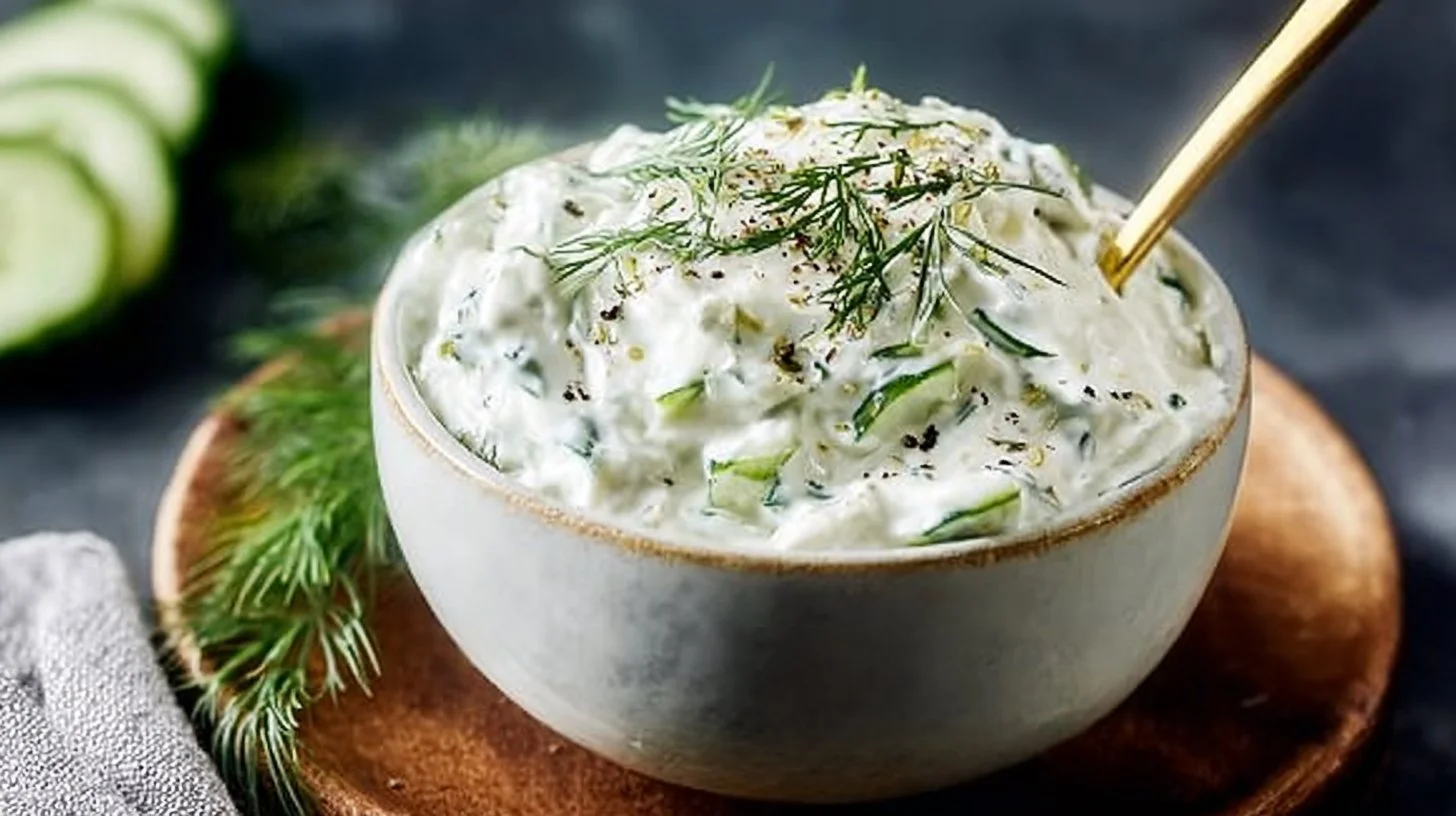 Healthy Dill Pickle Cottage Cheese Ranch Dip in a bowl