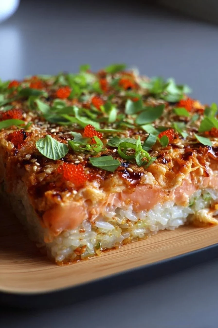 How to Make Salmon Sushi Bake
