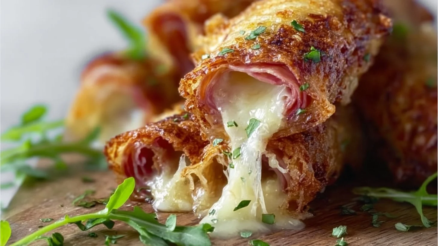 Keto Crispy Reuben Roll-Ups served on a plate with sauerkraut and dipping sauce.