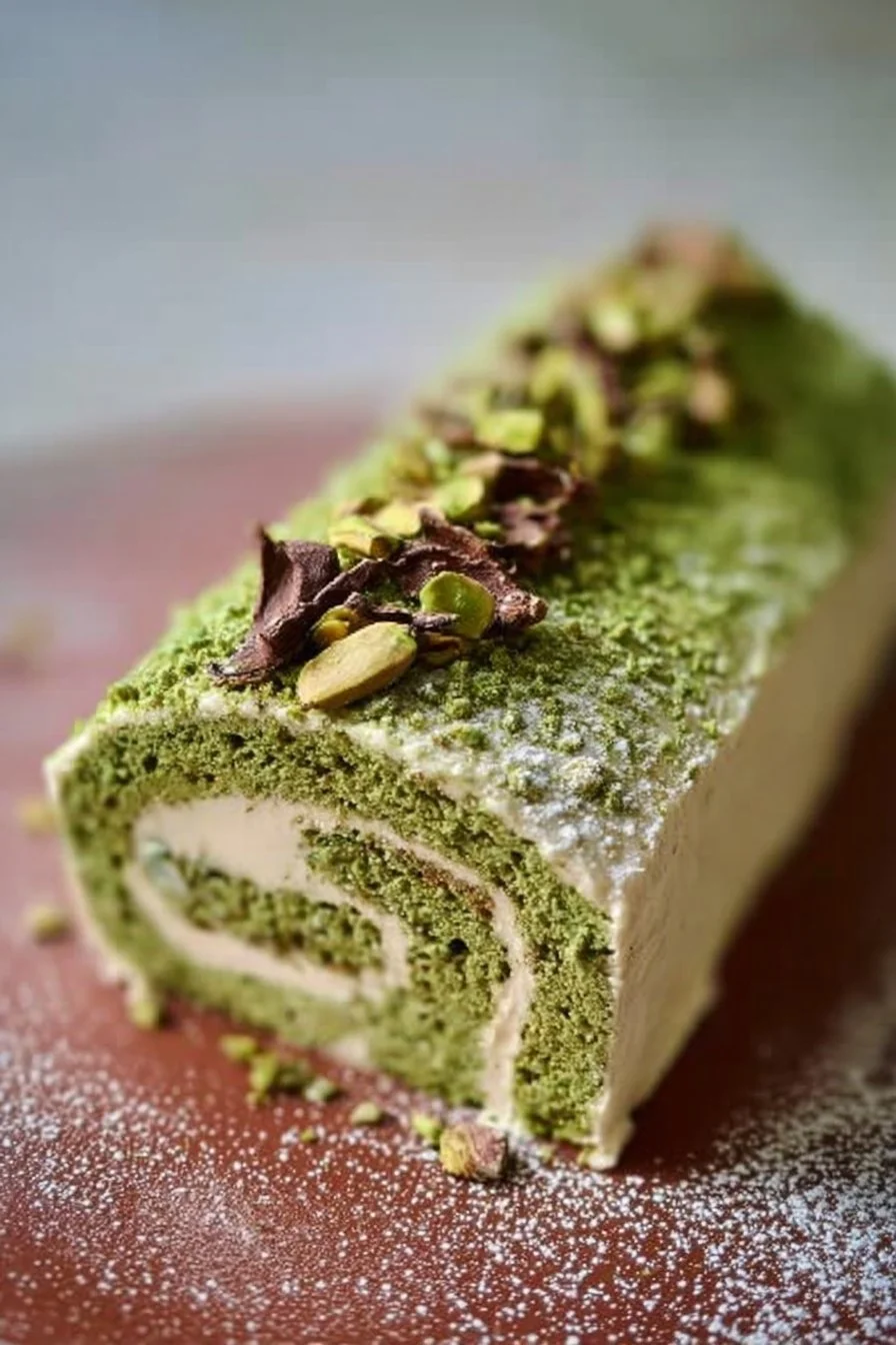 Pistachio & Cardamom Yule Log