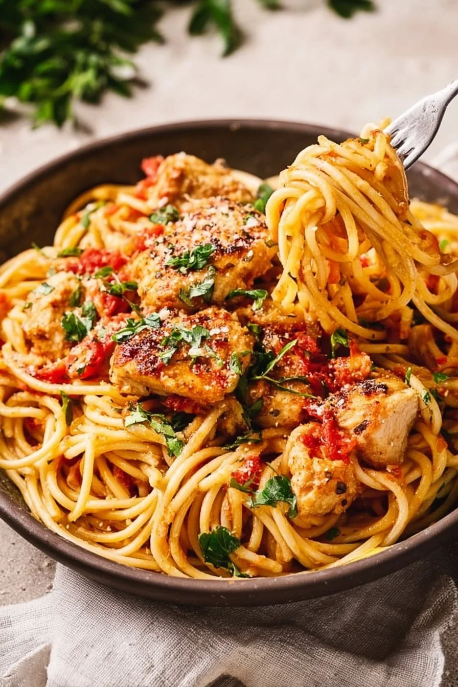 Skillet Chicken Spaghetti