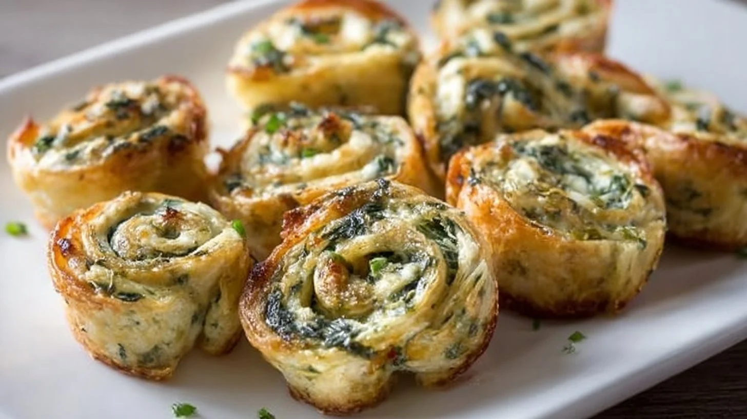 Spinach Dip in Bite-Sized Pinwheels