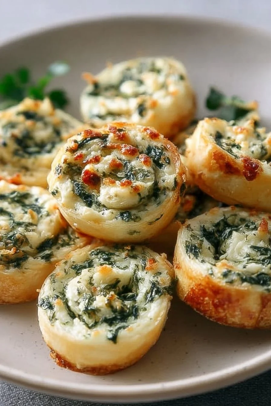 Spinach Dip in Bite-Sized Pinwheels