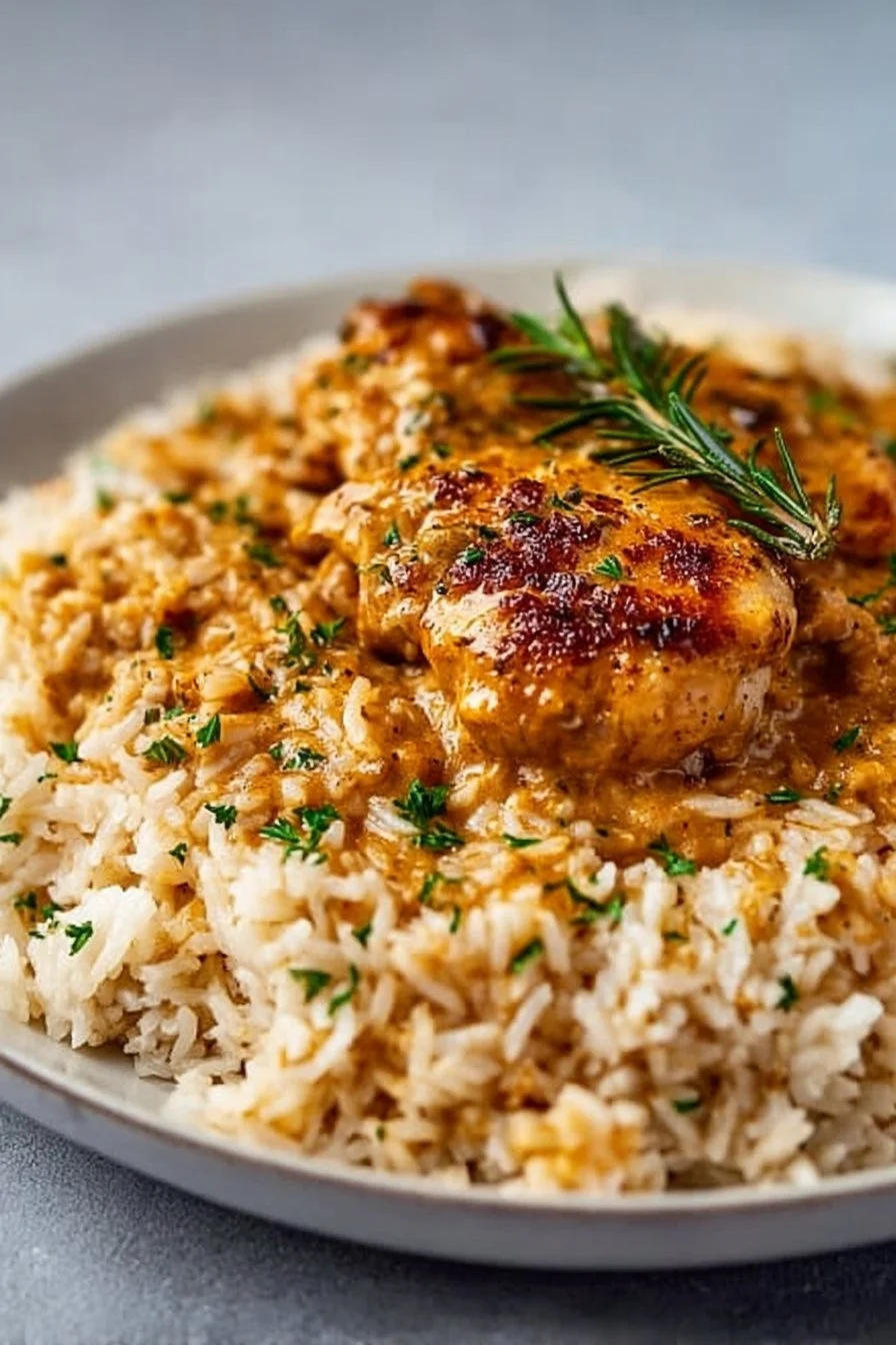 Comforting Smothered Chicken and Rice