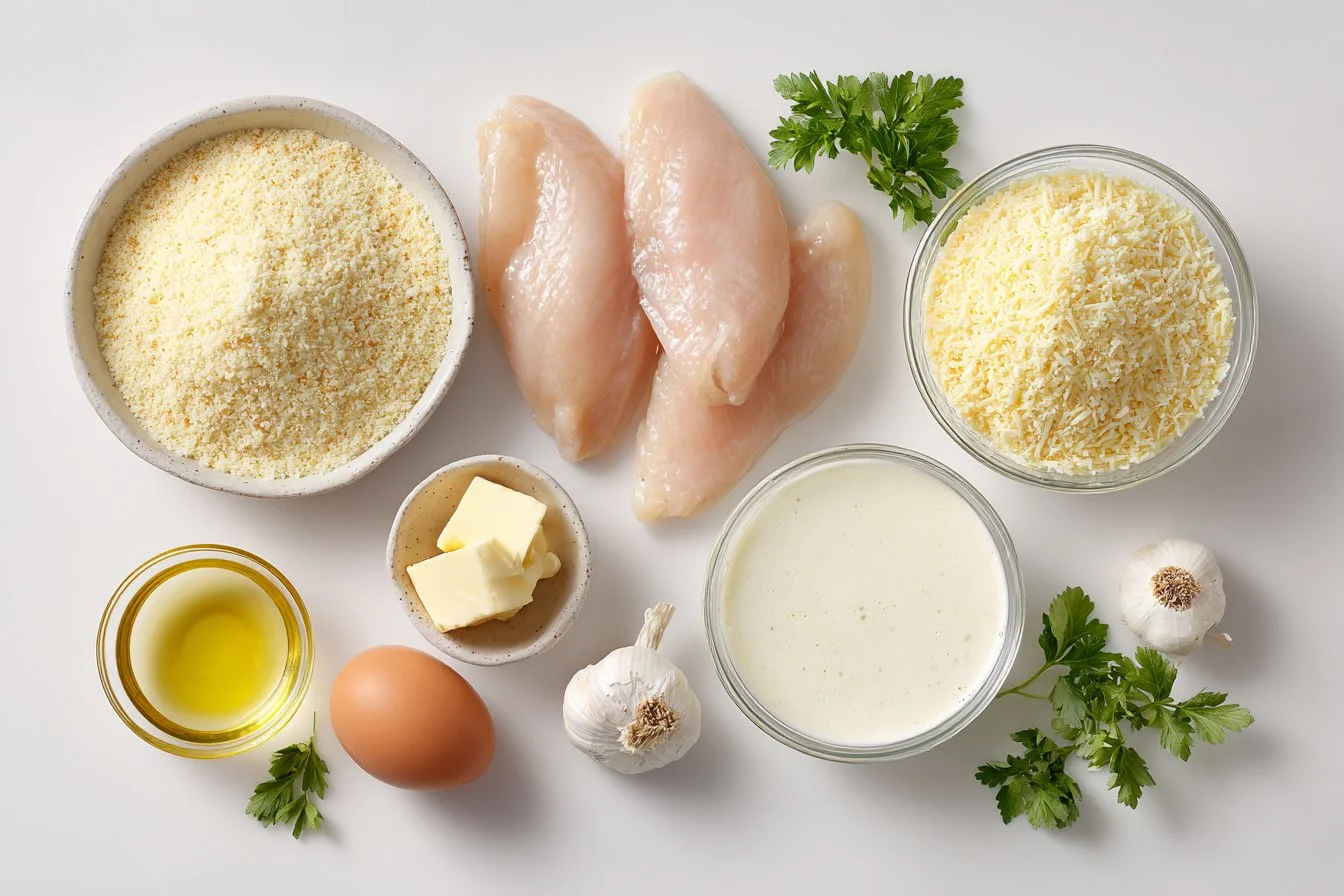 Crispy Parmesan Chicken with Creamy Garlic Sauce