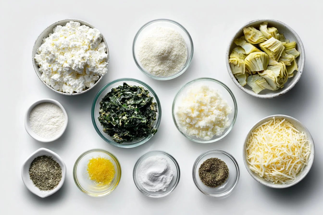 High Protein Cottage Cheese Spinach Artichoke Dip