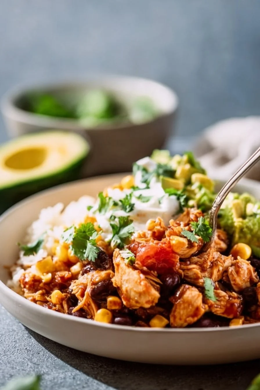 Crockpot Chicken Taco Bowls