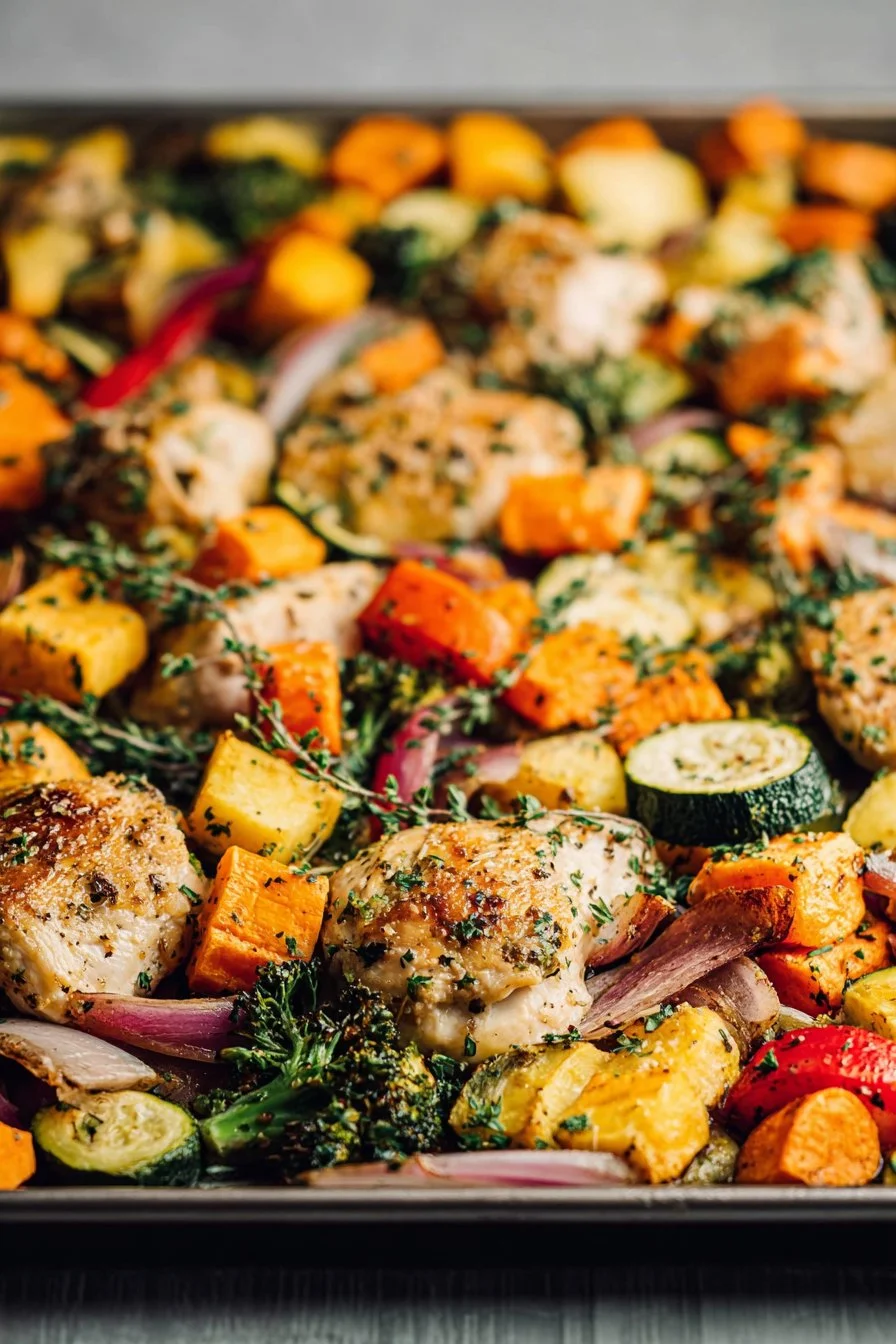 Sheet Pan Chicken and Rainbow Vegetables
