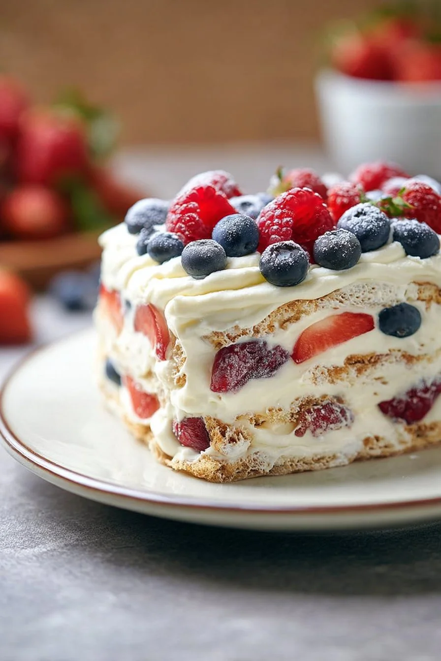 No Bake Summer Berry Icebox Cake