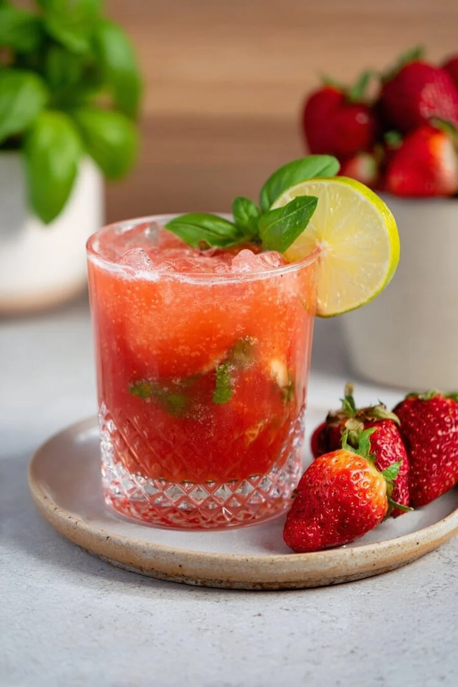 Strawberry Basil Mocktail