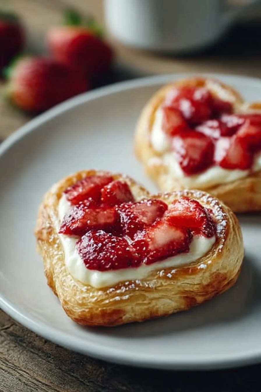 Strawberry Cream Cheese Heart Danishes