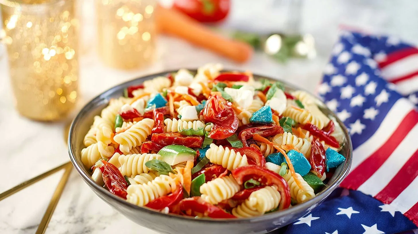 Red White and Blue Italian Pasta Salad: Easy Summer – For picnics