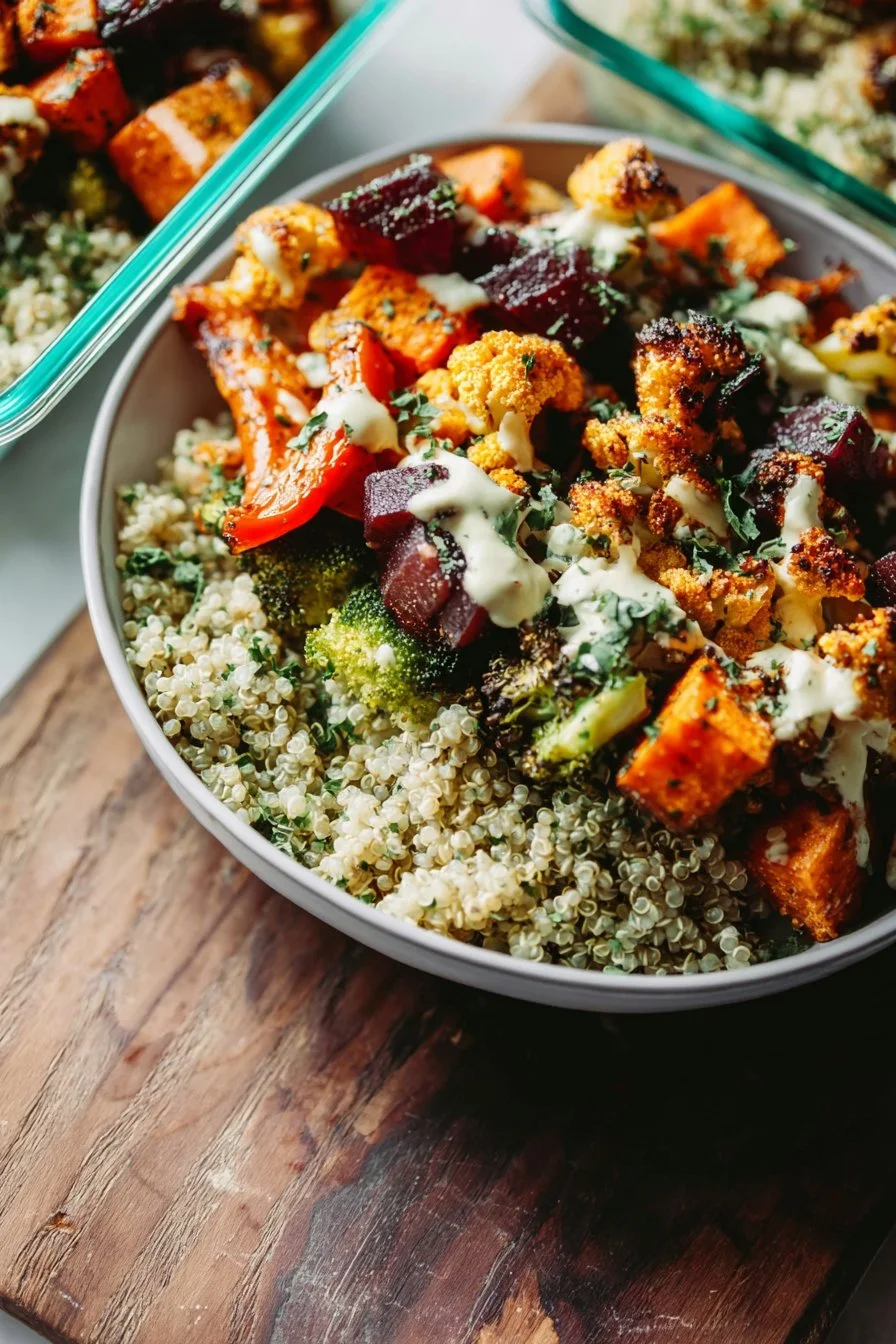 Roasted Vegetable Quinoa Meal Prep Bowls